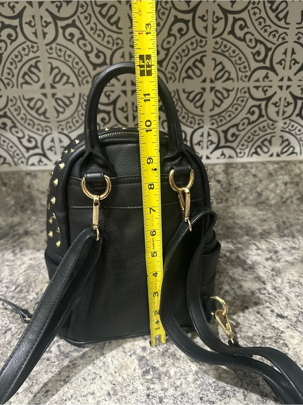 Bebe Black Mini Studded Backpack - Fashion Women's Bag Purse
